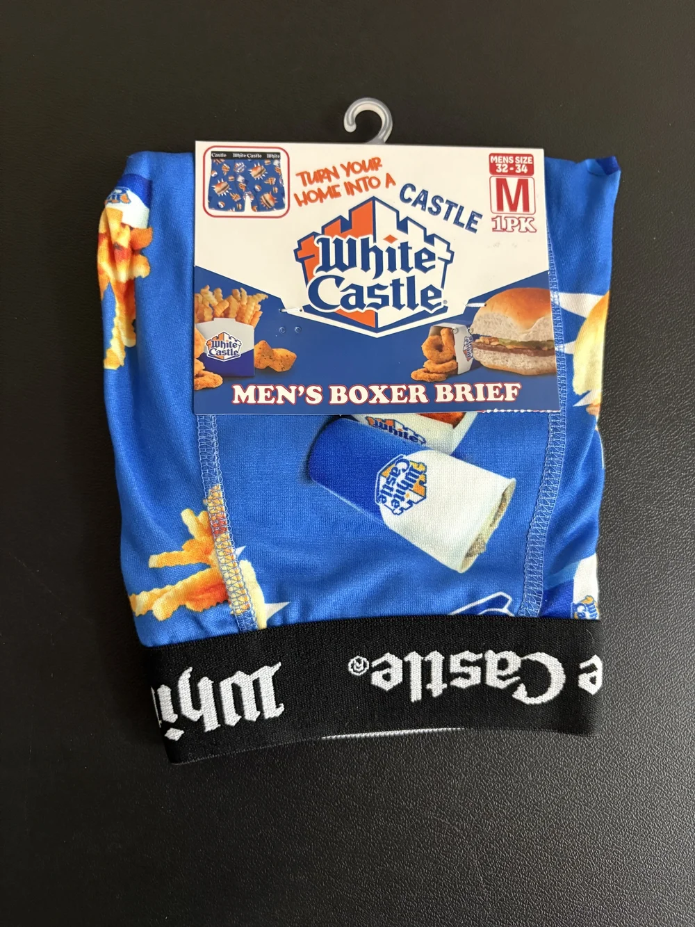 Target White Castle Men’s Boxer Briefs - Blue with Fast Food Print